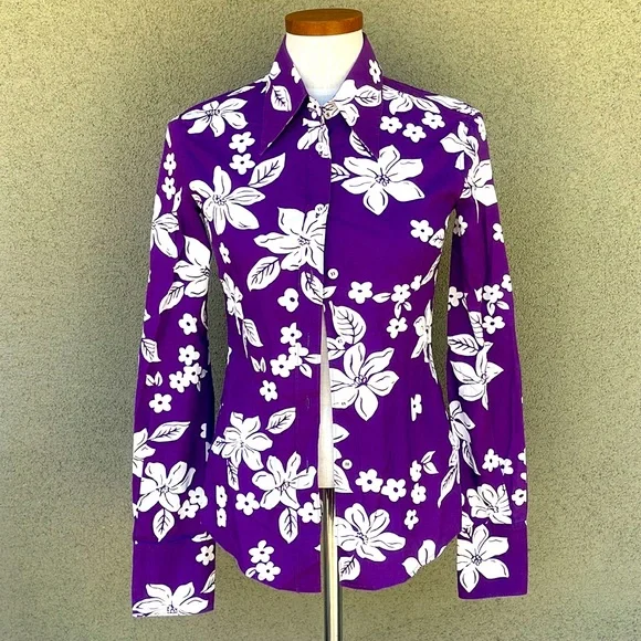 Miu Miu | Tops | Miu Miu 203 Y2k Hawaiian Button Down Top | Poshmark